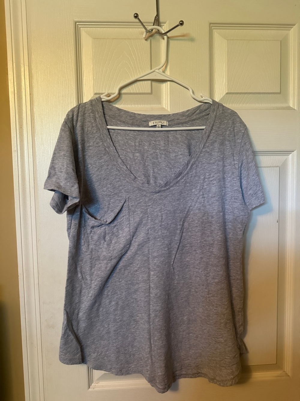 Z Supply Heather Gray Scoop Neck Tee